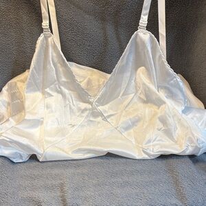 Elegant White Satin Chemise